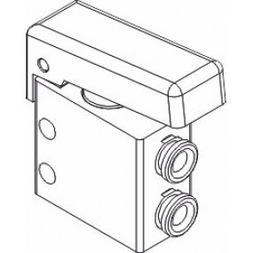 Microvalva manuala cu buton 3/2 NO conector Ø4 lateral