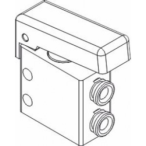 Microvalva manuala cu buton 3/2 NC Ø4 lateral