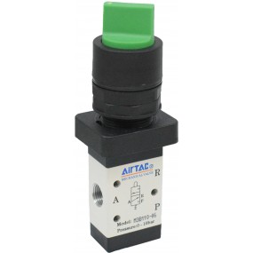 Distribuitor 3/2 seria 100 G1/8 cu actionare tip selector culoare verde