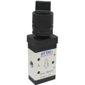 Distribuitor 3/2 seria 200 G1/8 cu actionare tip selector culoare neagra