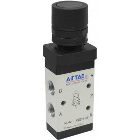 Distribuitor 5/2 seria 200 G1/4 cu actionare tip buton ingropat culoare neagra