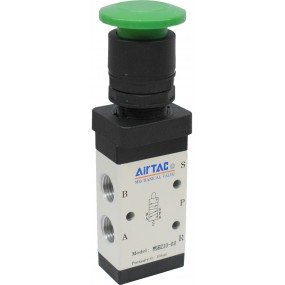 Distribuitor 5/2 seria 200 G1/4 actionare cu buton tip ciuperca culoare verde