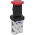 Distribuitor 3/2 seria S3 G1/4 actionare cu buton tip ciuperca culoare rosie