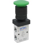 Distribuitor 3/2 seria S3 G1/4 actionare cu buton tip ciuperca culoare verde