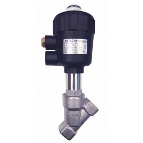 Vana control fluide unghiulara din inox SUS304 aer/abur normal inchisa actionare pneumatica 1"