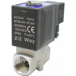 Vana control fluide din inox apa/aer/ulei/abur normal inchisa 1/2" cu bobina si conector - 24VAC