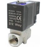 Vana control fluide din inox apa/aer/ulei normal inchisa 1/2" cu bobina si conector - 24VAC