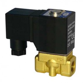 Vana control fluide din alama apa/aer/ulei normal deschisa 1/2" orificiu 5 mm cu bobina si conector - 110VAC
