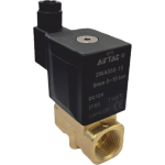 Vana control fluide din alama apa/aer/ulei normal inchisa 1/2" orificiu 5 mm cu bobina si conector - 12VDC