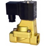 Vana control fluide din alama apa/aer/ulei normal deschisa 1" orificiu 25 mm cu bobina si conector - 110VAC