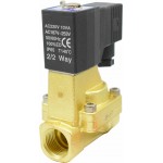 Vana control fluide din alama apa/aer/ulei normal inchisa 1/2" orificiu 15 mm cu bobina si conector - 220VAC