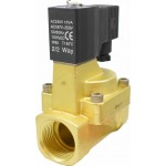 Vana control fluide din alama apa/aer/ulei normal inchisa 3/4" orificiu 20 mm cu bobina si conector - 220VAC