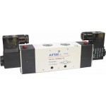 Electrovalva bistabila 5/3 centrul inchis cu bobine si conectori cu led prezenta tensiune G1/2" - 24VDC