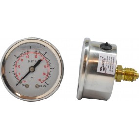 Manometru carcasa inox cu glicerina posterior Ø50 0-6 bar
