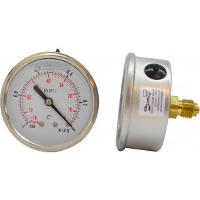 Manometru carcasa inox cu glicerina posterior Ø63 -1-0 bar