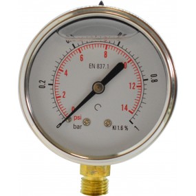 Manometru carcasa inox cu glicerina radial Ø63 0-1 bar