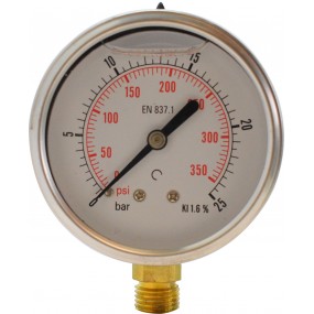 Manometru carcasa inox cu glicerina radial Ø63 0-25 bar
