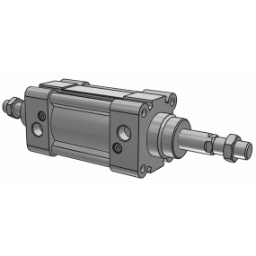 Cilindru pneumatic patrat ISO 15552 tija dubla, Piston Ø63 mm, Cursa 400 mm