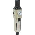 Filtru 40 microni cu regulator de presiune si manometru exterior purjare semiautomata 1/4"